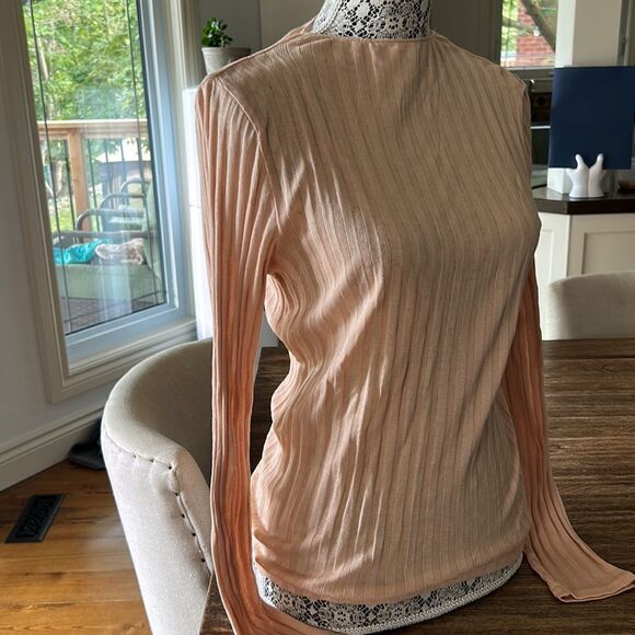 🎀 Vince medium high neck ribbed sweater lightweight NWT - Picture 3 of 14